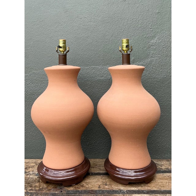 Vintage Terracotta Table Lamps - Pair For Sale - Image 13 of 18