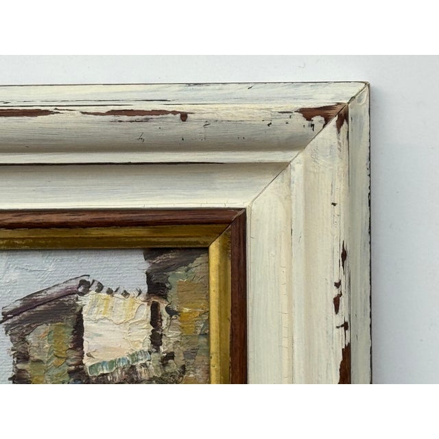 Figures on Parisian Street With Moulin Rouge Paris Sign in Impressionist Style - Shabby Chic Distressed Frame For Sale - Image 14 of 15