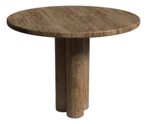 Zade Noche Travertine Marble Round Dining Table 40"