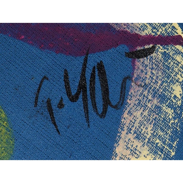 Abstract Peter Keil Original Painted Lampshade 1970s For Sale - Image 3 of 14