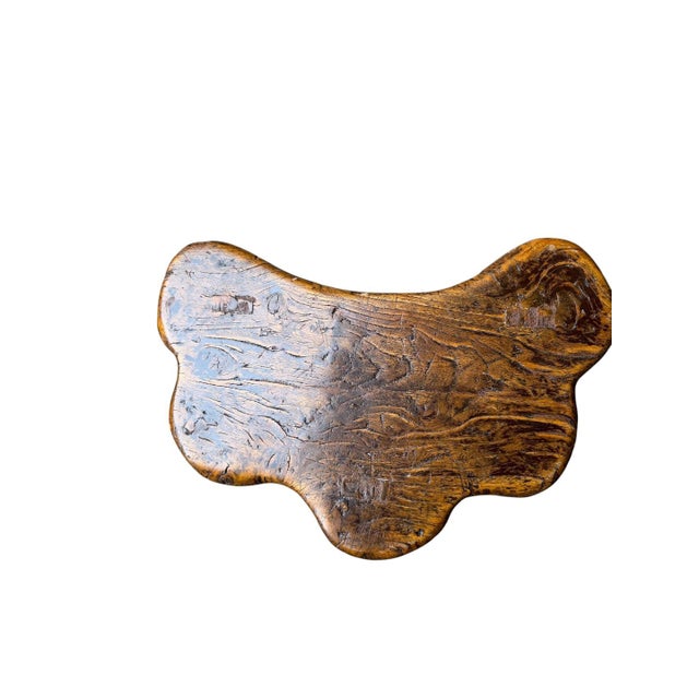 Cabin Antique 3 Legged Stool European For Sale - Image 3 of 6