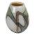 Hand-Blown Art Glass Vase, Cream Green & Brown Modern Design For Sale
