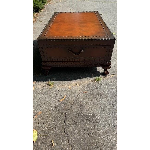 2000 - 2009 Ralph Lauren Oversized Coffee Table With Studded Detail and Claw & Ball Feet For Sale - Image 5 of 16