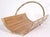 Vintage 1970/80's firewood, log holder, constructed of oak, and brass plated metal , made in Taiwan. The log holder is...