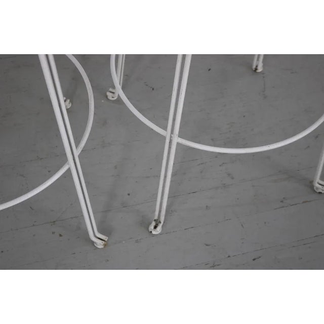Bar Stools in White Painted Iron by Giuseppe De Vivo, Italy, 1950s, Set of 2 For Sale - Image 12 of 18