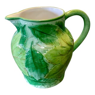 1995 Tiffany & Co. Majolica Botanical Pitcher For Sale