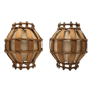 French Provincial Wooden Wall Sconces, 1960s, Set of 2 For Sale