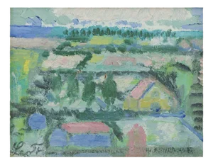 Leo Thellefsen, January Sketch New Year's Light, Oil on Board