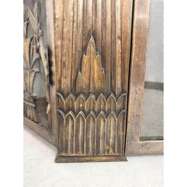 Brass Corner Fireplace Screen attributed to Dagobert Peche, 1890s For Sale - Image 9 of 16