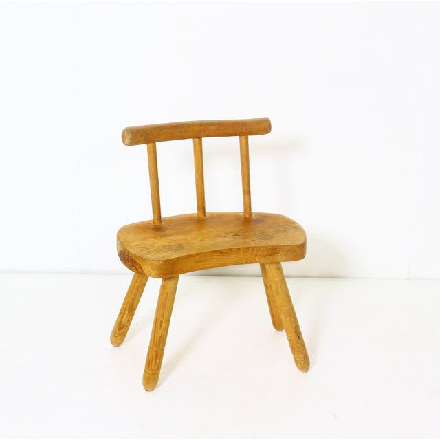 Swedish Stool in Pith Pine, 1975 For Sale - Image 11 of 16