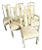 Vintage Chinese Cream Lacquered Hand Painted Dining Chairs - Set of 6 For Sale