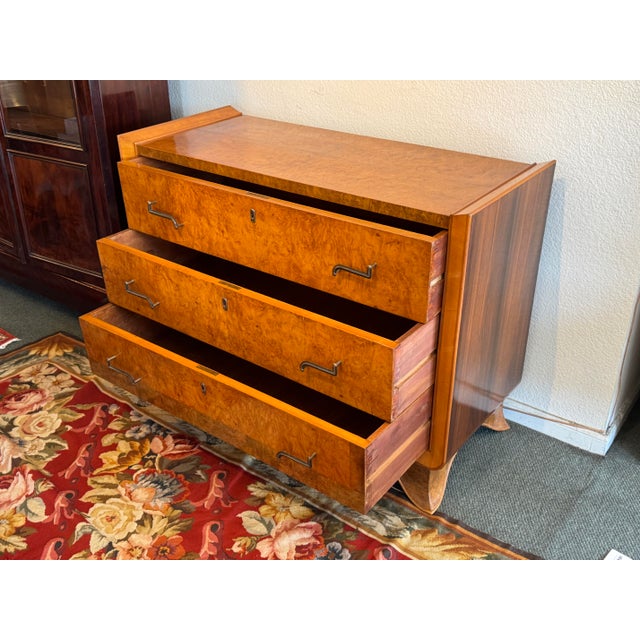 Art Deco Italian Bullnose Chest of Drawers, Circa 1940s For Sale - Image 3 of 12