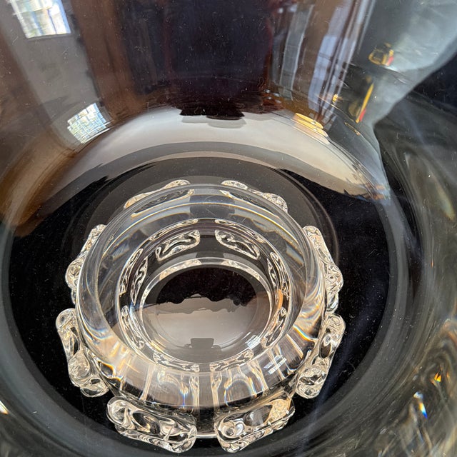 Steuben Glass Mid 20th Century Steuben Crystal Footed Pedestal Punch Bowl For Sale - Image 4 of 11