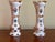Pair of Antique Bohemian White & Pink Cased Art Glass Vases With Hand-Painted Floral Decoration For Sale In New York - Image 6 of 12
