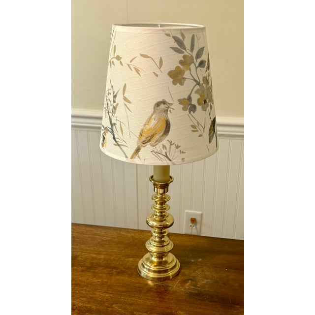 Late 20th Century Michael Berman Brass Candle Stick Lamp For Sale - Image 5 of 12