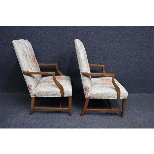Ethan Allen Cherry Lolling Chairs- Pair For Sale - Image 11 of 17