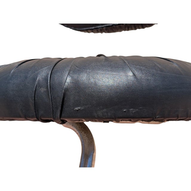 Black Leather Cobra Chairs attributed to Giotto Stoppino, Italy, 1970s, Set of 4 For Sale - Image 9 of 12
