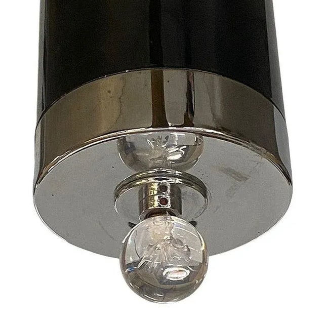 Large 29" Two-Tone Chrome Art Deco Torchiere Wall Sconce, 6 Available For Sale In Los Angeles - Image 6 of 7