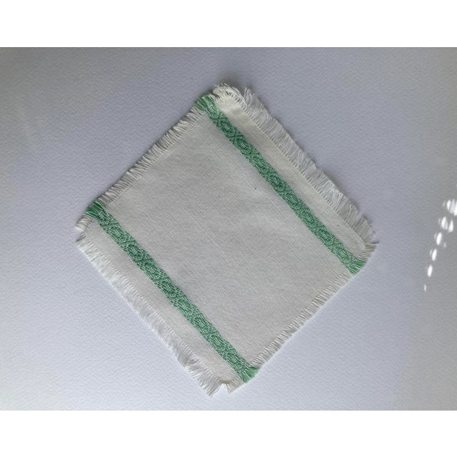Vintage Off White Woven Cocktail Napkins- Set of 8 For Sale In New York - Image 6 of 13