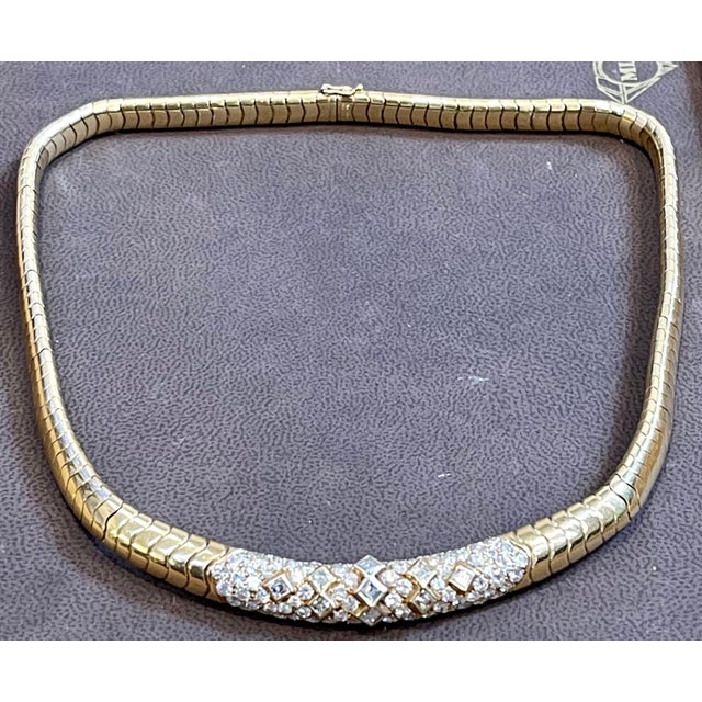 Gemstone Van Cleef & Arpels 18 Kt Yellow Gold and 5.6 Ct Diamond Collar/Choker Necklace For Sale - Image 7 of 8