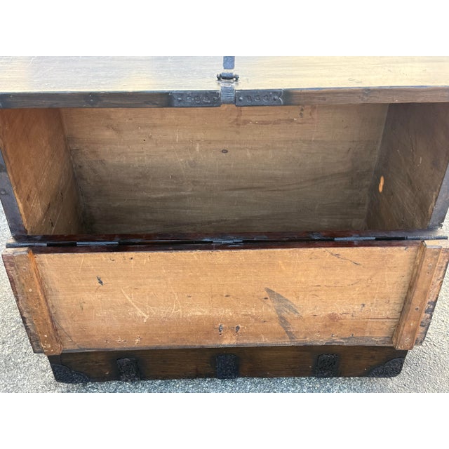 Vintage Antique Asian Storage/Blanket/ Hope Chest With Heavy Iron Latch For Sale - Image 9 of 12