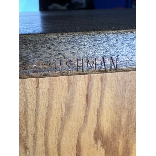 Vintage Cushman Maple 3-Drawer Dresser – Olive Green & Walnut Finish For Sale - Image 10 of 11