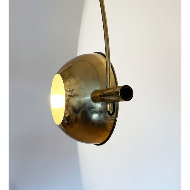 Vintage Postmodern German Brass Boca Arc Floor Lamp with Clamping Rod attributed to Florian Schulz, 1970s For Sale - Image 12 of 18