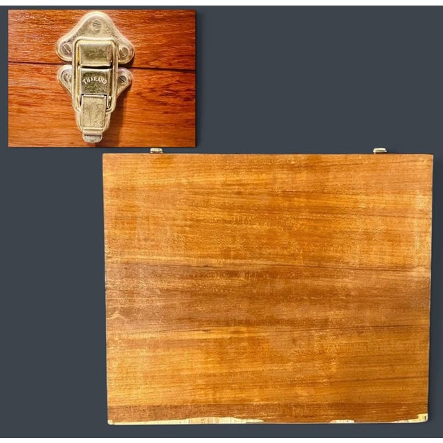 Mid Century Modern Flatware Set in Rosewood & Bronze-Teak Case, Thailand- 100 Pieces For Sale - Image 11 of 11