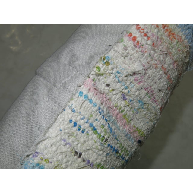 Contemporary Zabihi Collection Tie Dye Color Rag Rug Turkish Pillow For Sale - Image 3 of 5