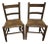 1950s Pair of Handcrafted Oak and Woven Rush Chairs, Northern Michigan, Mackinac Amish Joinery For Sale