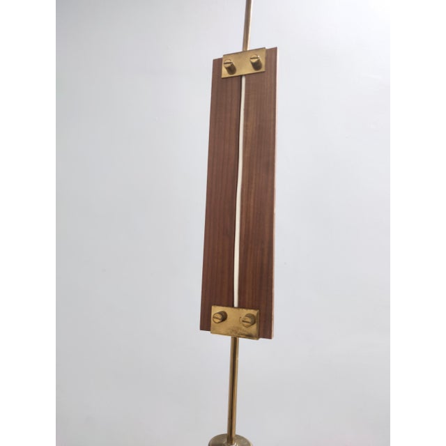Vintage Pendant Light in Opaline Glass, Teak & Brass, Italy, 1960s For Sale - Image 6 of 10