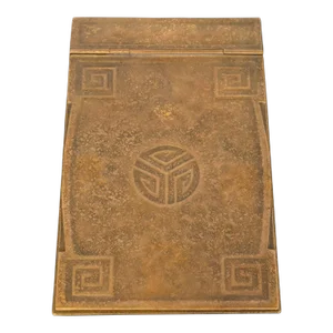Tiffany Studios New York Art Deco 'Greek Key' Bronze Doré Notepad Holder Desk Accessory