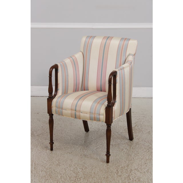 1980s Harden Sheraton Style Inlaid Cherry Chair For Sale - Image 5 of 17