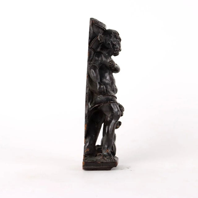 Black 17th Century Mannerist Wood Sculpture, Italy For Sale - Image 8 of 9