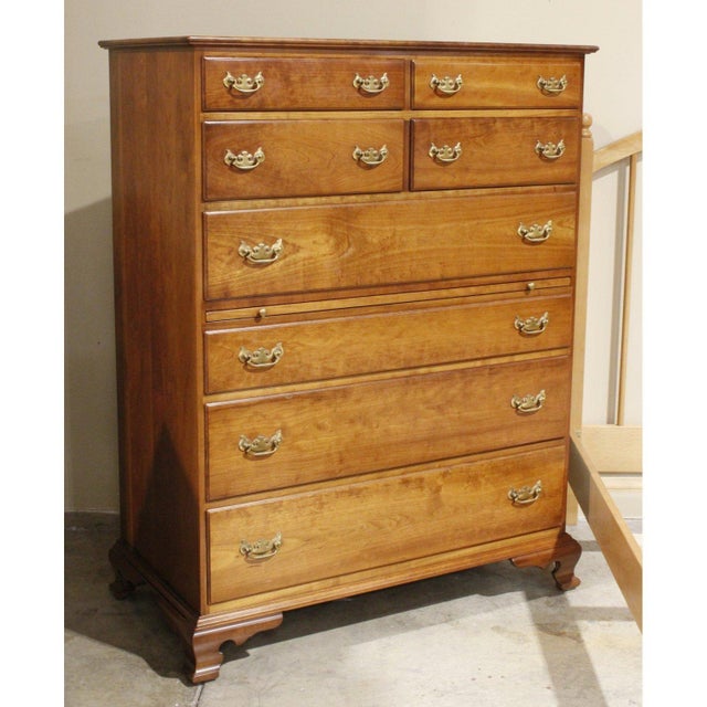 American Leopold Stickley Colonial Style Chest of Drawers - Cherry For Sale - Image 3 of 6