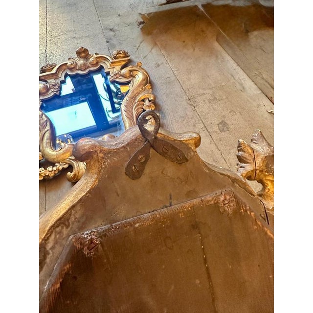 Antique Italian Gold Giltwood Carved Mirrors, 1900, Set of 2 For Sale - Image 14 of 15