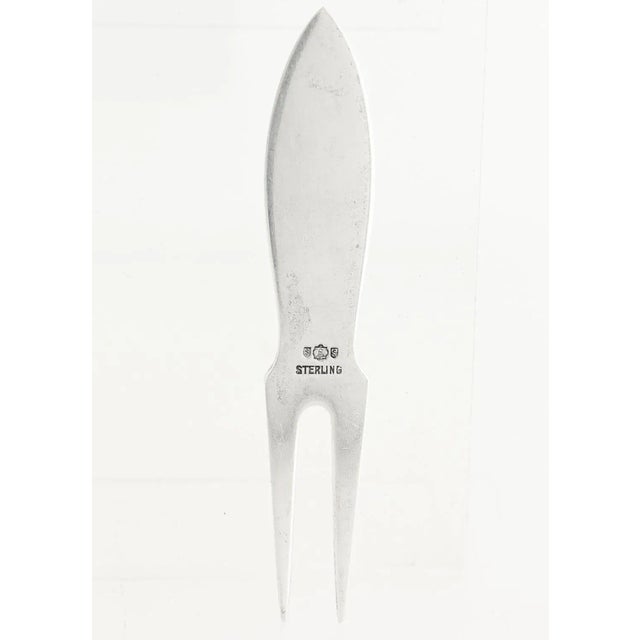 12 Shreve Art Deco Sterling Silver Cocktail or Hors d'Oeuvres Picks / Forks For Sale - Image 10 of 12