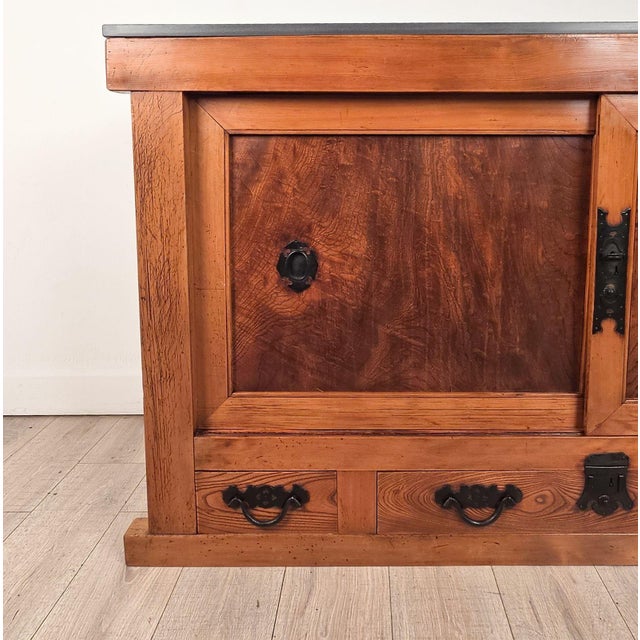 Part of a Japanese Meiji Kitchen Tansu, Now a Slate-Topped Sideboard For Sale In San Francisco - Image 6 of 15