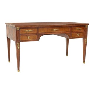 French Directoire Louis XVI Style Flame Mahogany Writing Desk For Sale