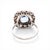 Early 20th Century Art Deco Platinum Pompadour Ring - 4ct Unheated Ceylon Sapphire & Diamonds, Size 7.25 For Sale - Image 5 of 7