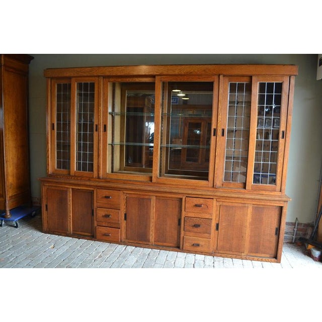 Large Art Deco Oak Display Cabinet. For Sale - Image 3 of 16