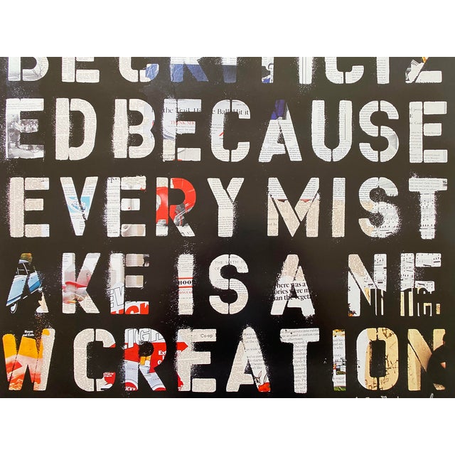 Black Mr. Brainwash " Art Cannot Be Criticized Because Every Mistake Is a New Creation " Lithograph Print Pop Art Poster For Sale - Image 8 of 10