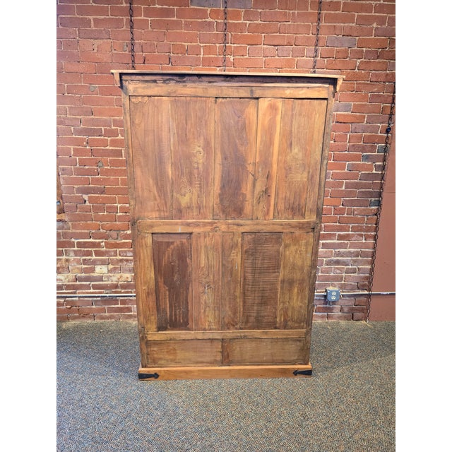 Wood Rustic Reclaimed Wood Glass-Front Cabinet For Sale - Image 7 of 7