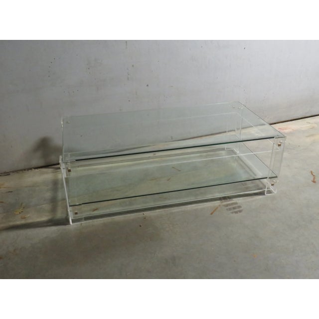 Acrylic and Glass Coffee Table in the Style of Charles Hollis Jones For Sale - Image 5 of 8