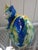 1960s Mid-Century Italian Majolica Cat Sculpture in Blue & Green Glaze For Sale - Image 5 of 8