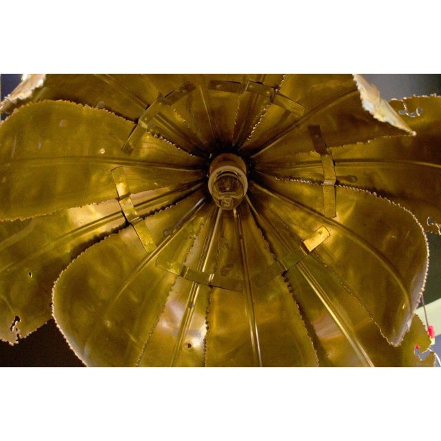 Metal Brutalist Acid Treated Brass Pendant Lamps by Svend Aage for Holm Sorensen, Set of 2 For Sale - Image 7 of 9