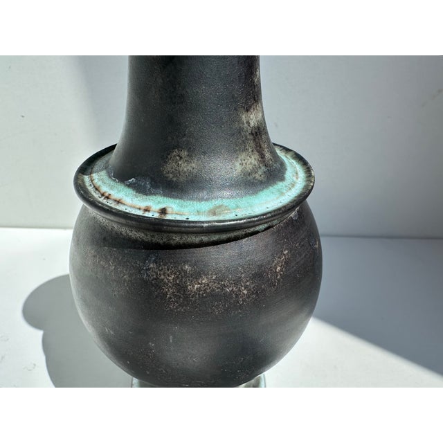 An expressive, sculptural studio ceramic vase by the renowned German ceramic artist Ulli Wittich-Großkurth, created in her...