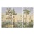 36" * H96" * 3ps, Hand-Painted French Retro Tropical Jungle Floral & Bird Wall Mural, Soft Mist Botanical Wallpaper For Sale