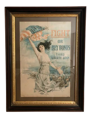 Howard Chandler Christy "Fight or Buy Bonds" Framed Lithograph