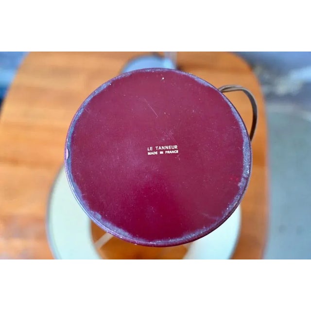 Metal Table Lamp in Leather and Brass, 1960s For Sale - Image 7 of 13